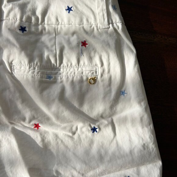 Crown & ivy Shelby shorts, white with red & blue stars, size 4 - Picture 5 of 9